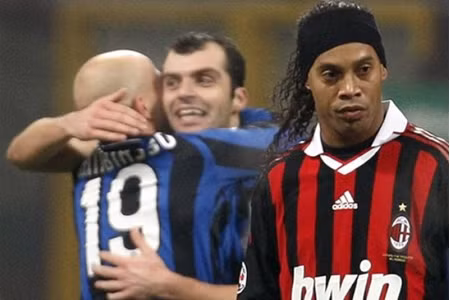 Inter (sọc xanh đen) một lần nữa khiến Milan (sọc đỏ đen) phải quỳ gối trong trận derby thứ 273 trong lịch sử 2 CLB