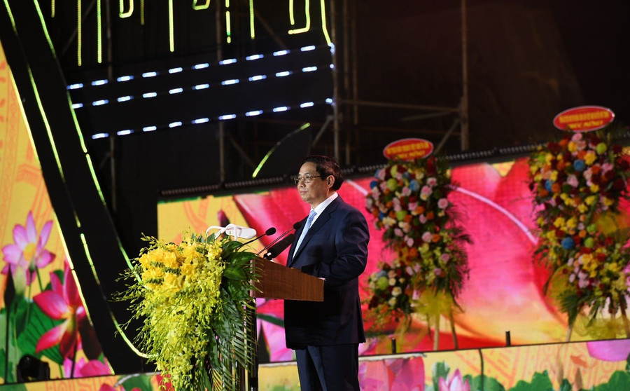 Thủ tướng Phạm Minh Chính phát biểu tại Lễ kỷ niệm. Thủ tướng Phạm Minh Chính phát biểu tại Lễ kỷ niệm.