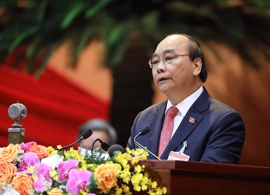 Thủ tướng Nguyên Xuân Phúc phát biểu khai mạc Đại hội.