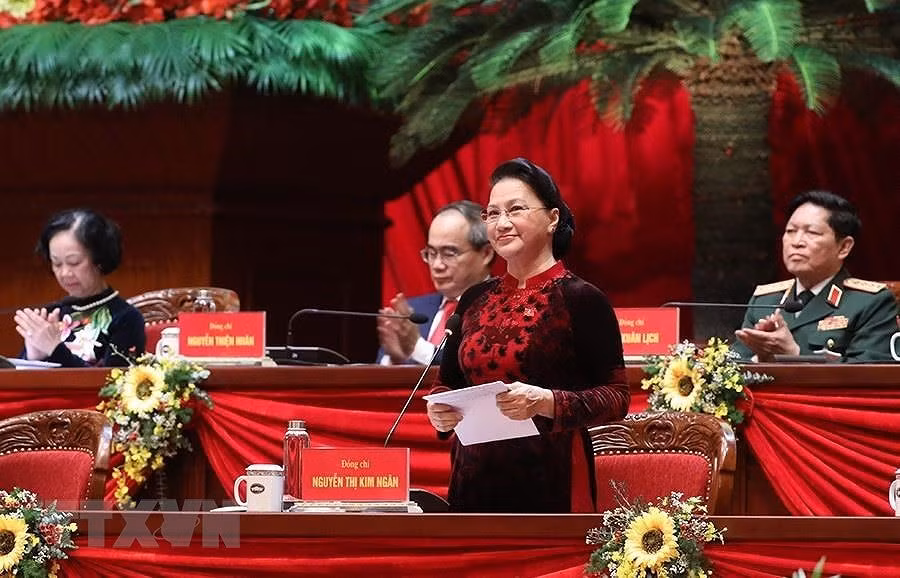 Chủ tịch Quốc hội Nguyễn Thị Kim Ngân cảm ơn tình cảm hữu nghị, sự hợp tác, ủng hộ của các tổ chức và bạn bè quốc tế đã dành cho Đảng Cộng sản Việt Nam và nhân dân Việt Nam.