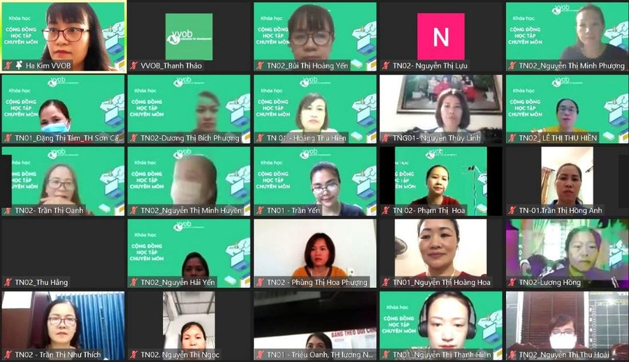 Một buổi thảo luận trực tuyến về cách thiết lập Cộng đồng Học tập Chuyên môn. Ảnh: VVOB