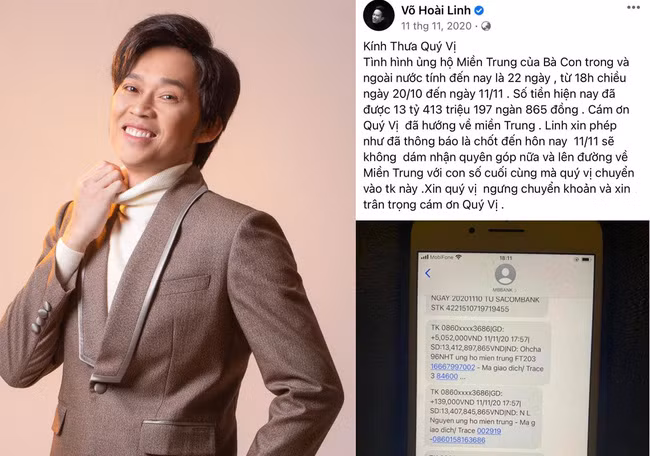 6 tháng sau khi nhận hơn 14 tỷ đồng tiền ủng hộ, nghệ sĩ Hoài Linh chưa tiến hành giải ngân.