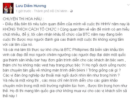 Diễm Hương nổi đóa vì Hoa hậu chỉ là Diem Huong noi doa vi Hoa hau chi la