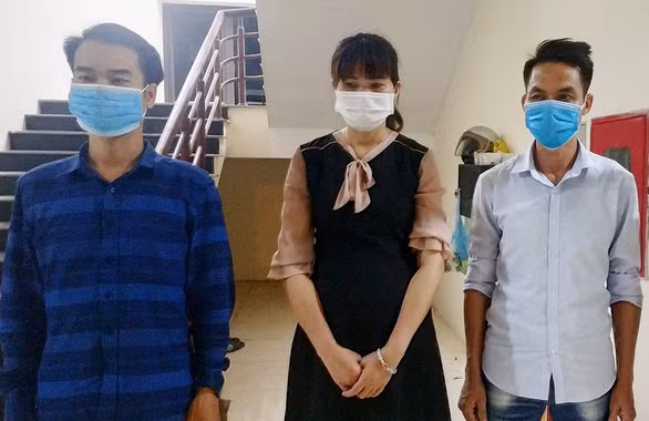 Đặng Xuân Tuấn, Phạm Trung Tấn, Trần Thị Hường tại cơ quan điều tra.