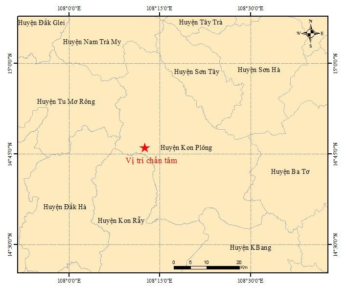 Trận động đất có độ lớn 4,7 độ richter được xem là mạnh nhất từ trước đến nay tại Kon Tum.