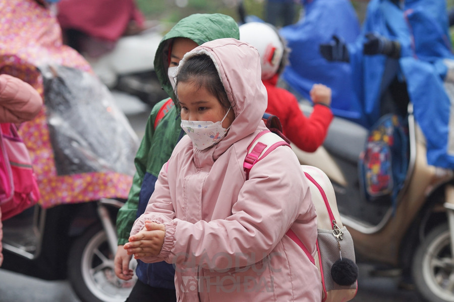 Chùm ảnh: Học sinh tiểu học tại Hà Nội trở lại trường học trực tiếp ảnh 3