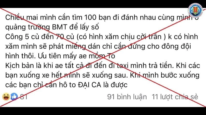 Đăng tin giả để câu 'like'.