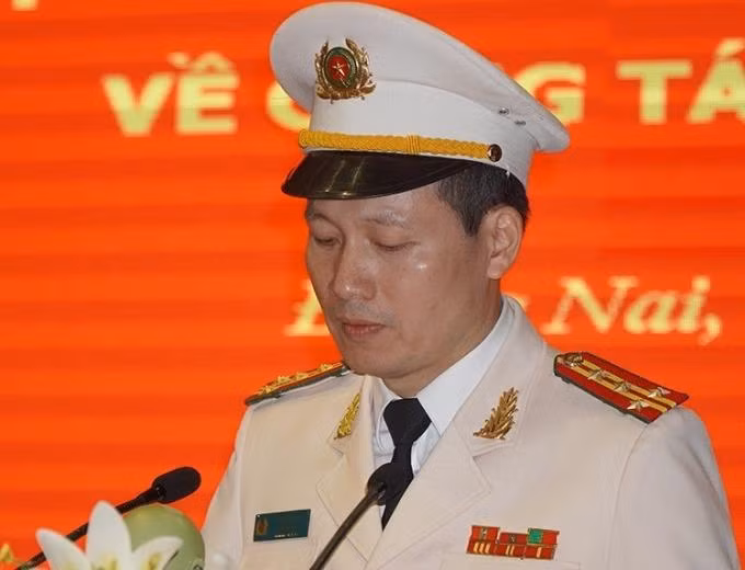 Ông Vũ Hồng Văn tại lễ nhận quyết định làm Giám đốc công an Đồng Nai sáng 27/11/2019.