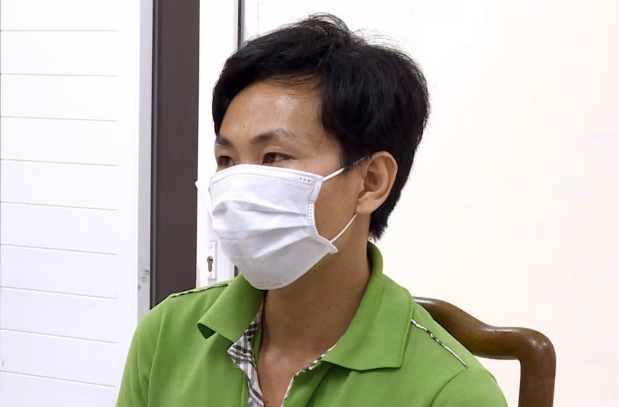 Đối tượng Trần Tấn Dương tại cơ quan điều tra.