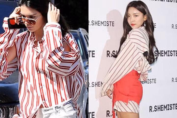 Phong cách đóng thùng sơ mi để lộ vạt áo cực cá tính