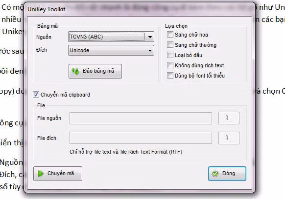Hướng dẫn chuyển đổi font chữ bằng Unikey Toolkit ảnh 2