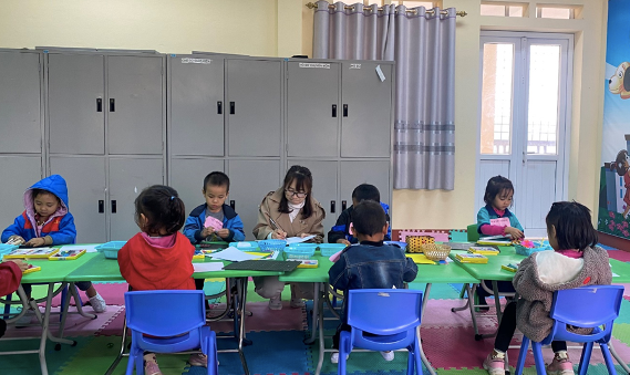 Các đánh giá viên với sự hỗ trợ của giám sát viên thực hiện các hoạt động đánh giá trẻ. Các đánh giá viên với sự hỗ trợ của giám sát viên thực hiện các hoạt động đánh giá trẻ.
