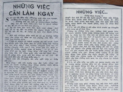 Nhớ tác giả của mục &quot;Những việc cần làm ngay&quot;