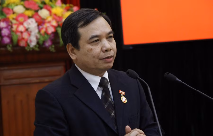 Đồng chí Hoàng Đức Minh phát biểu tại buổi lễ