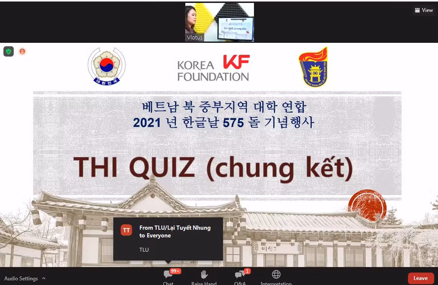 Phần thi Quiz online.