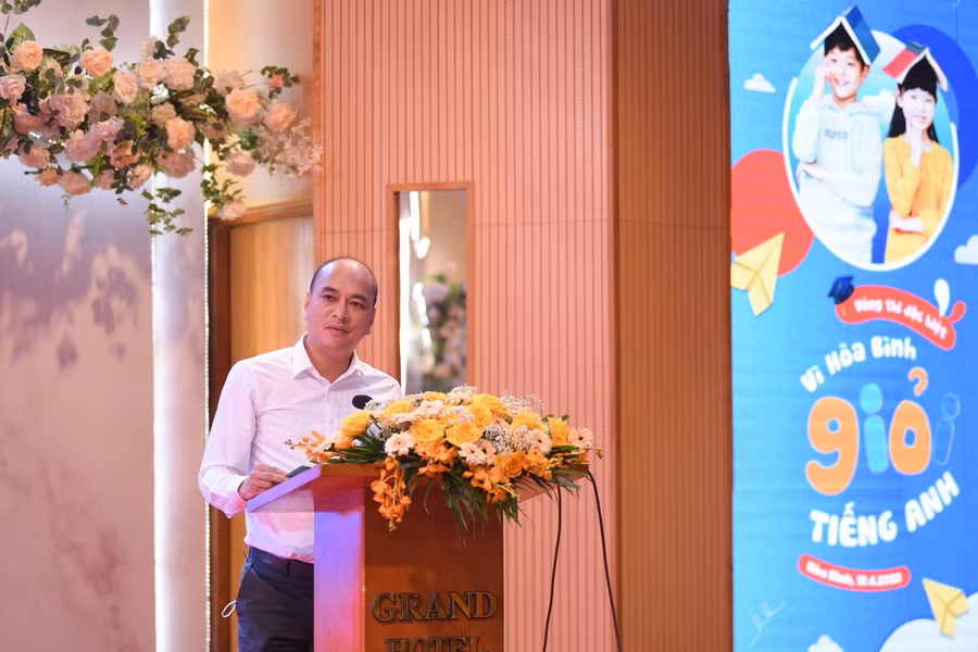 Ông Nguyễn Đức Quân - Phó Tổng Giám đốc Công ty CP Giáo dục Educa Corporation chia sẻ về mong muốn được đồng hành xây dựng "Hòa Bình giỏi Tiếng Anh".