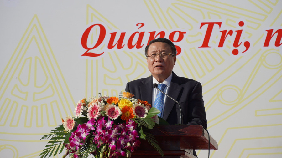 Ông Hà Sỹ Đồng, Phó Chủ tịch Thường trực UBND tỉnh Quảng Trị phát biểu tại buổi lễ.