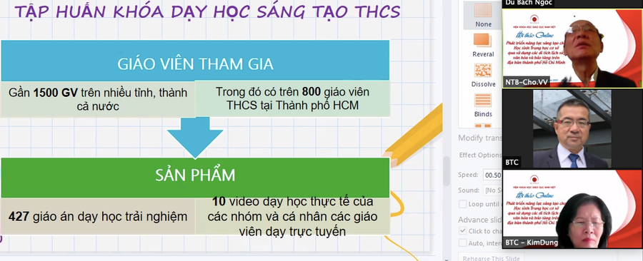 Hội thảo tổ chức trực tuyến thu hut đông đảo GV tham gia