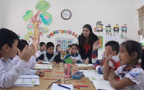 Một lớp học VNEN của Trường tiểu học Hoàng Văn Thụ (TP Lào Cai)