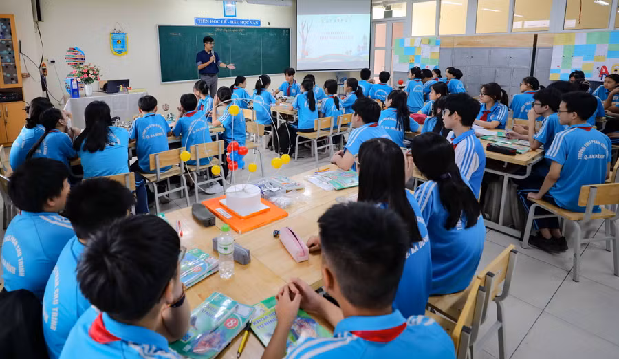 Một lớp học thuộc quận Ba Đình (Hà Nội).