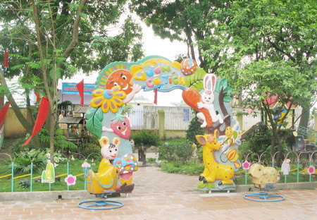 Với sự quyết tâm của chính quyền, Trường mầm non Huỳnh Cung (Thanh Trì) được thu gom điểm lẻ, mở rộng điểm chính Ảnh: V.Văn