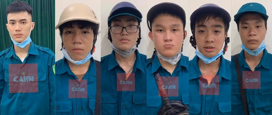 Nhóm đối tượng có hành vi giả làm lực lượng kiểm soát, phòng chống dịch để cưỡng đoạt tài sản. Ảnh: Công an Hà Nội.