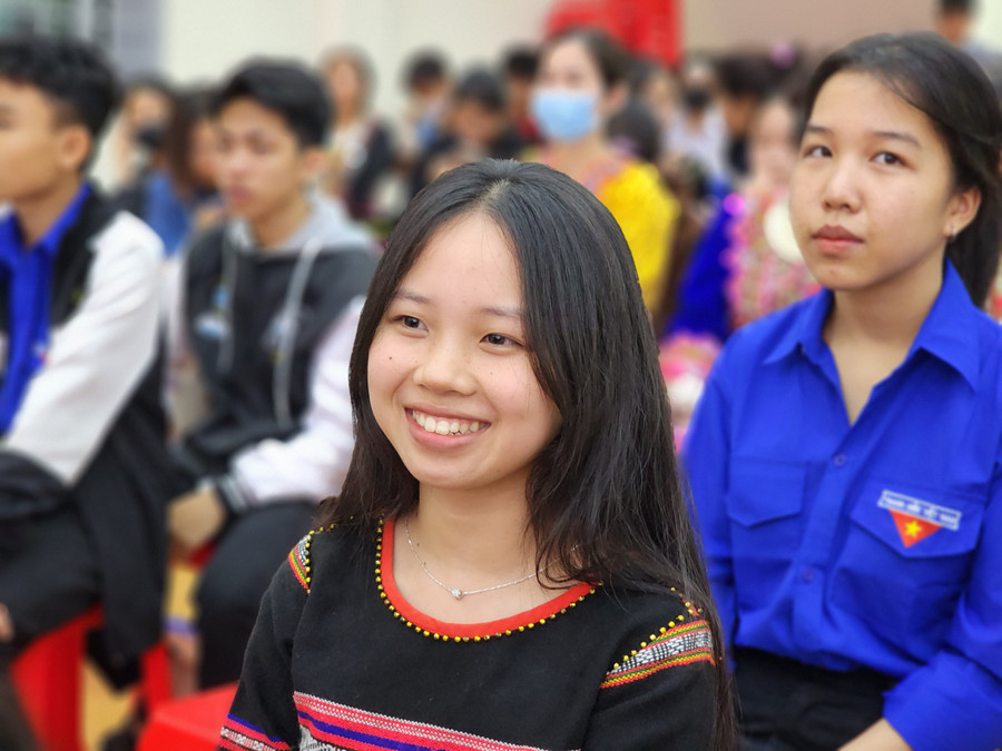 Học sinh dự khai mạc Ngày hội. (Ảnh: Thành Tâm) Học sinh dự khai mạc Ngày hội. (Ảnh: Thành Tâm)