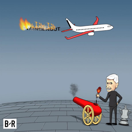 Biếm họa 24h: HLV Wenger hí hửng,  Biem hoa 24h: HLV Wenger hi hung,