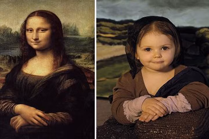 Xem bé biến thành nhân vật nổi tiếng trong tranh