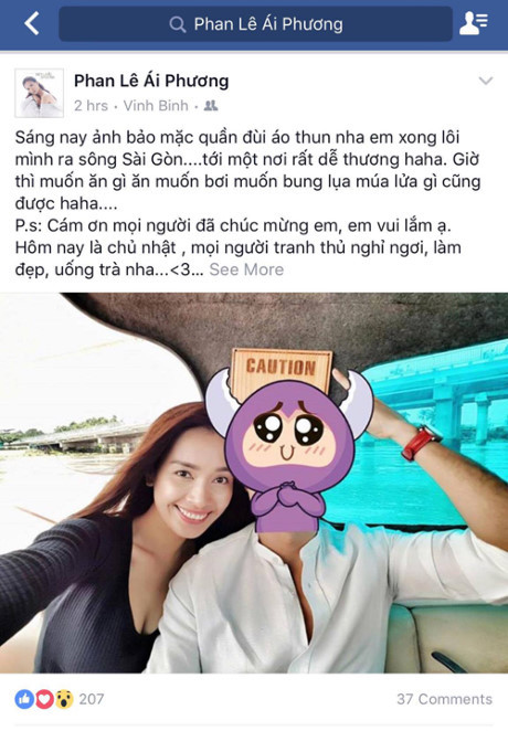 Ái Phương hạnh phúc bên trai Tây - Ảnh 1 Ai Phuong hanh phuc ben trai Tay - Anh 1