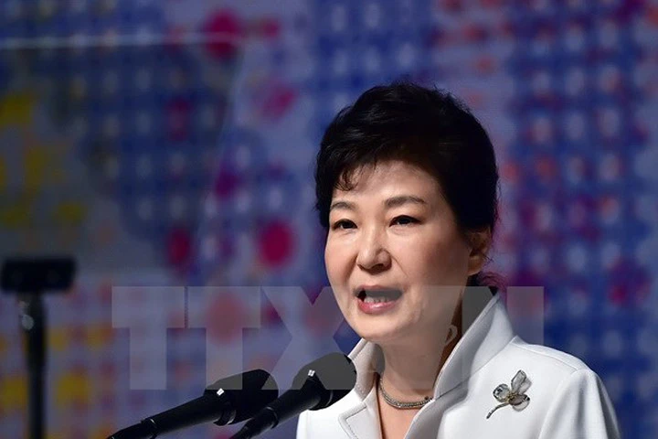 Tổng thống Hàn Quốc Park Geun-hye tại một sự kiện ở Seoul. (Nguồn: AFP/TTXVN)