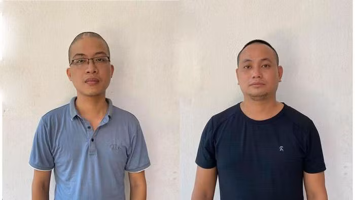 Các đối tượng Trần Tiến Dũng và Lương Xuân Thìn. Ảnh: Công an Tuyên Quang.