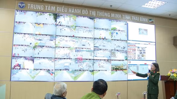 Hệ thống camera giám sát thông minh của tỉnh Thái Bình. Ảnh: Khánh Linh.
