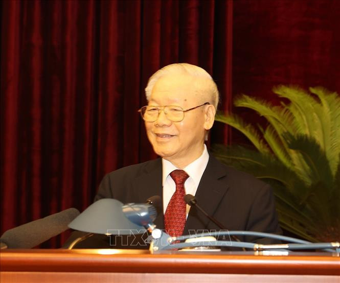 Tổng Bí thư Nguyễn Phú Trọng phát biểu bế mạc Hội nghị Trung ương giữa nhiệm kỳ khóa XIII. Ảnh: Trí Dũng/TTXVN Tổng Bí thư Nguyễn Phú Trọng phát biểu bế mạc Hội nghị Trung ương giữa nhiệm kỳ khóa XIII. Ảnh: Trí Dũng/TTXVN