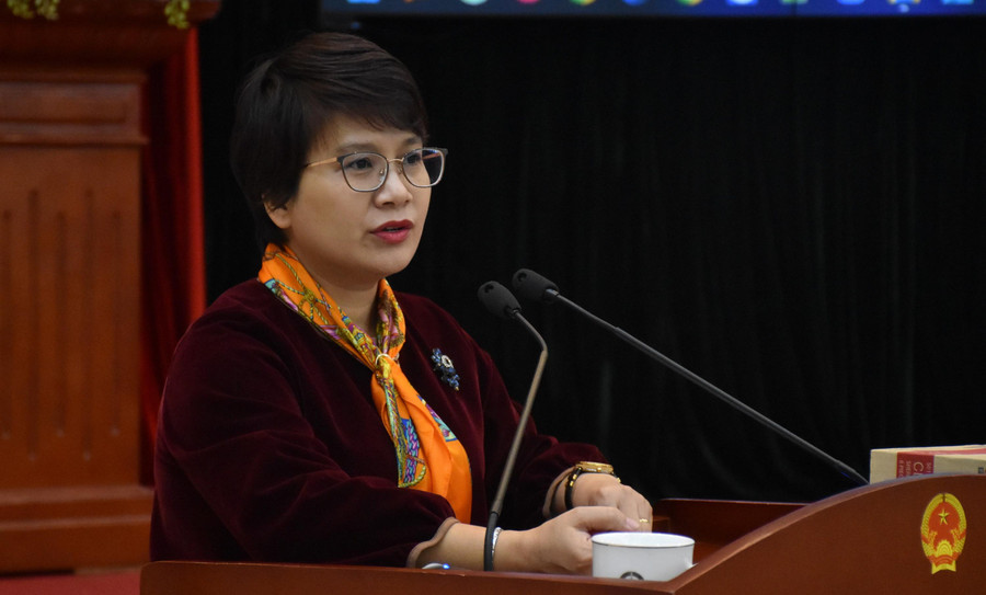 PGS.TS Nguyễn Thu Thủy - Vụ trưởng Vụ Giáo dục đại học (Bộ GD&amp;ĐT) phát biểu tại Tọa đàm.