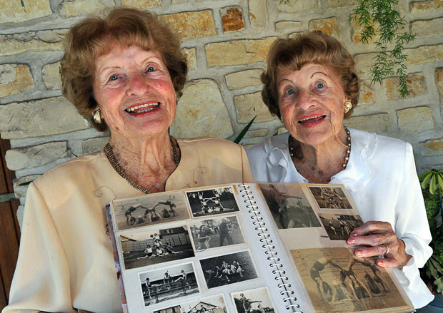 Raymonde (right) and Lucienne, who are believed to be the oldest identical twins in the world, pose in Saint-Georges-de-Didonne, near the southern French city of Bordeaux. Born on September 23, 1912 in Paris, the two widows have lived together since their retirement