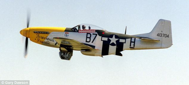 George Giboney’s plane is thought to have been a hand-built repleca of World War II Mustang fighter plane, similar to the one above Read more: http://www.dailymail.co.uk/news/article-1313738/Caught-camera-The-spine-chilling-moment-pilot-crashed-plane-ground--climbed-unscathed.html#ixzz0zwzbvYGw