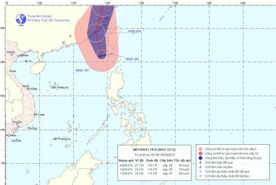 Hình thành cơn bão số 5