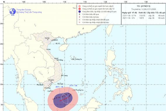 Áp thấp gây biển động phía Nam, rét miền Bắc