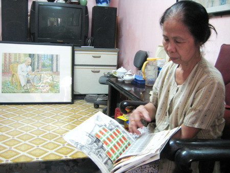 Những mẫu tem bà vẽ được sử dụng làm tranh tem về Bác.