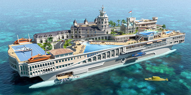 Những hình ảnh ấn tượng trong tuần ảnh 1 An innovative design company has come up with a yacht inspired by the principality of Monaco that comes complete with a casino and race track. ’The Streets of Monaco’ is a 155 metre long hyper-yacht featuring swimming pools, tennis courts and a number of landmarks usually only found within the exclusive 0.78 square mile playboy’s playground
