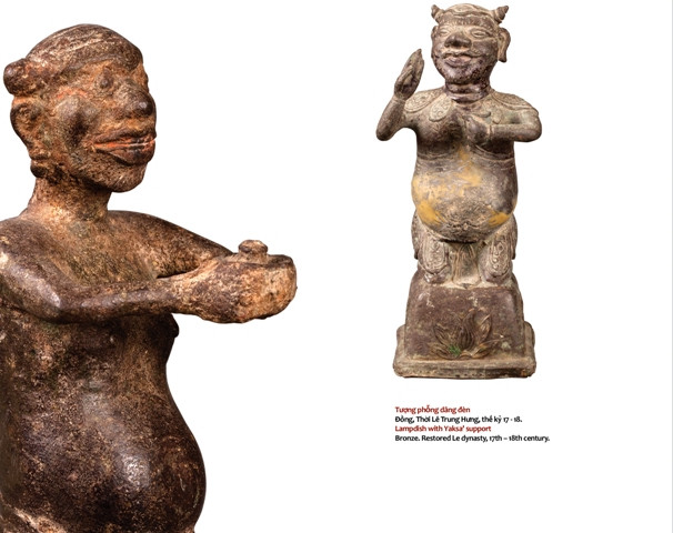 Tượng phỗng dâng đèn bằng đồng, đời Lê Trung Hưng, thế kỳ 17-18. 