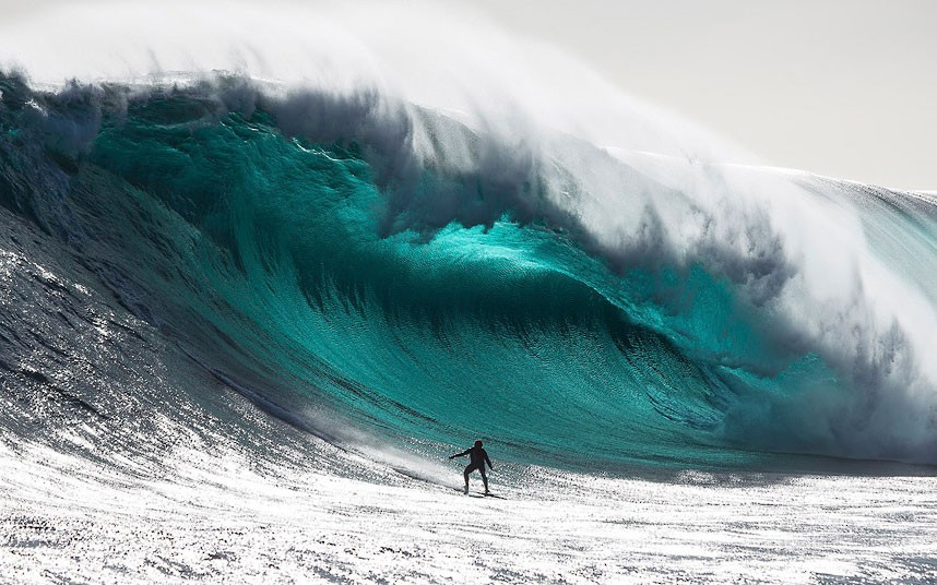 Australian surfer Marti Paradisis rides a wave near Pedra Branca Rock, south of Tasmania in the Southern Ocean. Paradisis won the ’Biggest Wave’ section of the Australasian Big Wave Awards, which included $20,000 prize-money. Picture taken November 2012.