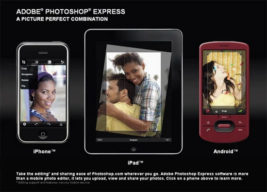 Photoshop chạy trên iPhone và điện thoại Android
