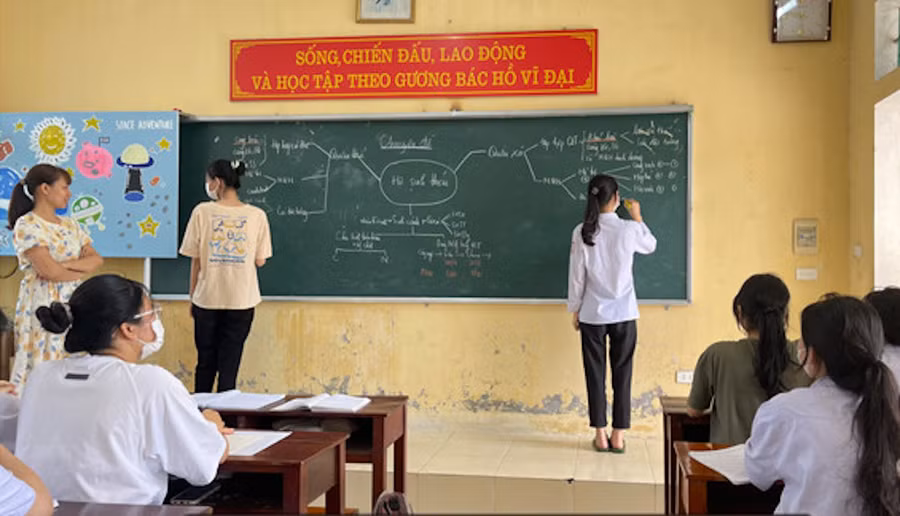 Cô Phạm Thị Thu Hà hệ thống lại kiến thức môn Sinh học bằng phương pháp sơ đồ tư duy tại lớp 12A2. Cô Phạm Thị Thu Hà hệ thống lại kiến thức môn Sinh học bằng phương pháp sơ đồ tư duy tại lớp 12A2.