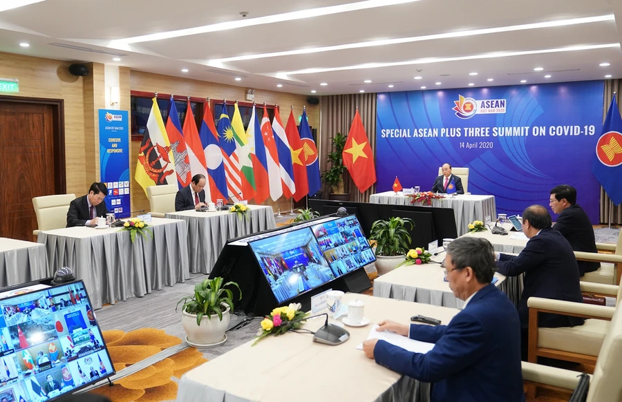 Một phiên họp trực tuyến của Asean + 3 