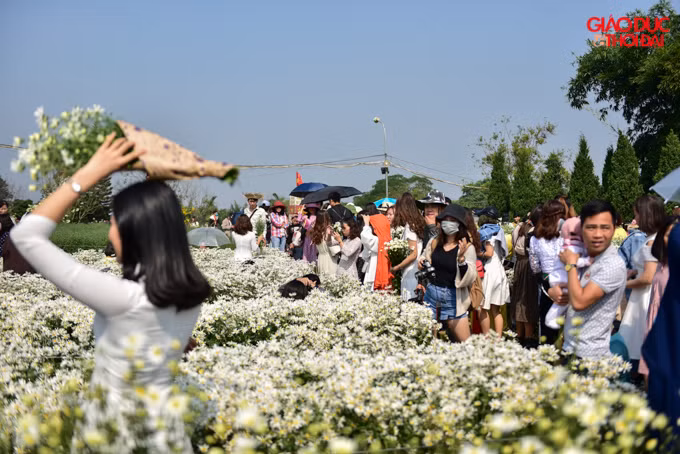 Vườn bé, người đông nên nhiều khi rất khó lựa góc chụp đẹp.