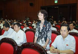 Đại biểu Quốc hội thành phố Hà Nội Bùi Thị An, phát biểu ý kiến