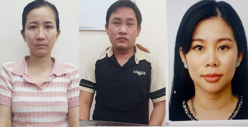 Các nghi phạm Phạm Thùy Dung, Khương Thuận Phát và Hồ Thanh Tiền. Các nghi phạm Phạm Thùy Dung, Khương Thuận Phát và Hồ Thanh Tiền.