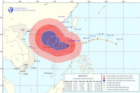 Bão Megi đã đi vào biển Đông